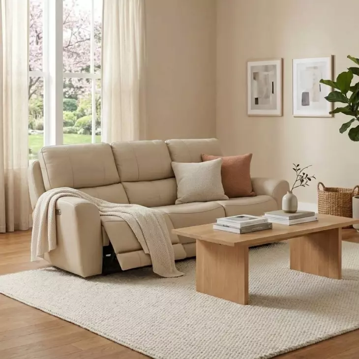 Bel Vista Taupe Leather Zero Gravity Power Reclining Living Room Set