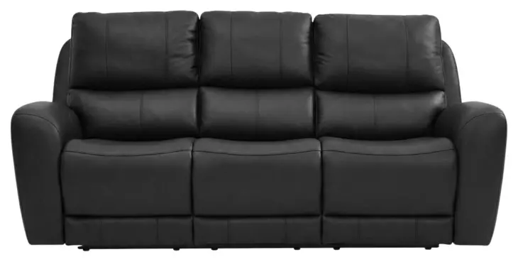 Bella Verona Black Leather 85" Zero Gravity Power Reclining Sofa with USB Charging