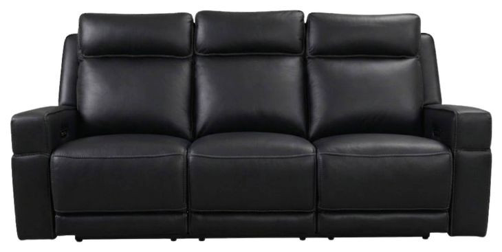 Valley Black Leather 82" Zero Gravity Power Reclining Sofa with Power Headrest and USB Charging
