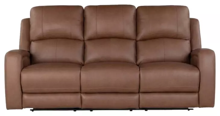 Alessia Brown Havana Leather 82" Zero Gravity Triple Power Reclining Sofa with USB Charging