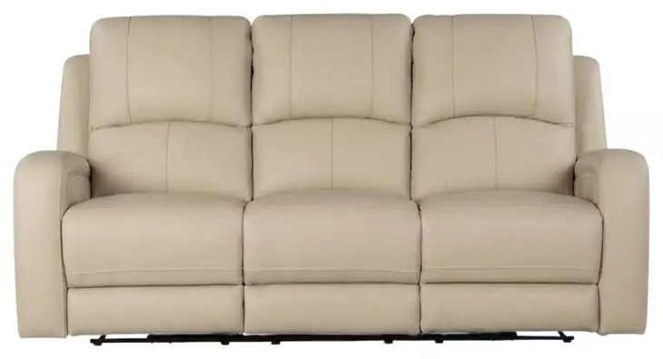 Alessia Taupe Stone Leather 82" Zero Gravity Triple Power Reclining Sofa with USB Charging
