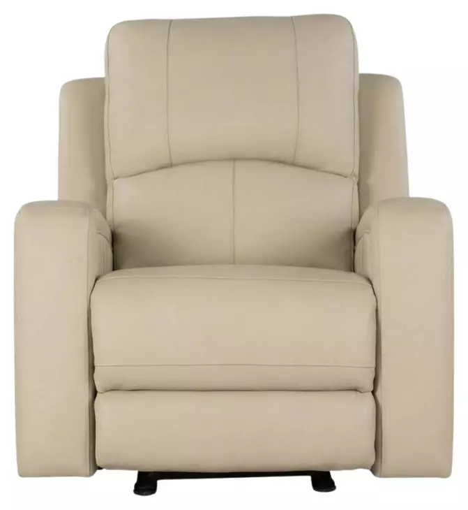 Alessia Taupe Stone Leather Triple Power Glider Recliner with USB Charging