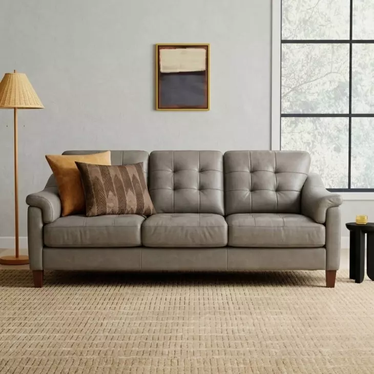 Ellis Green Pea Leather Living Room Set