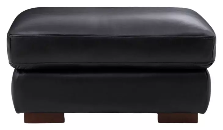 Lorenzo Black Leather Upholstered Rectangular Ottoman