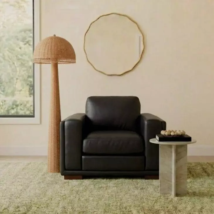 Lorenzo Black Leather Upholstered Accent Chair