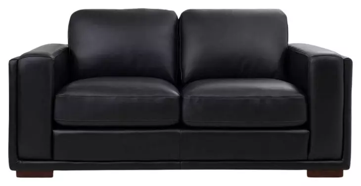 Lorenzo Black Leather 78" Loveseat