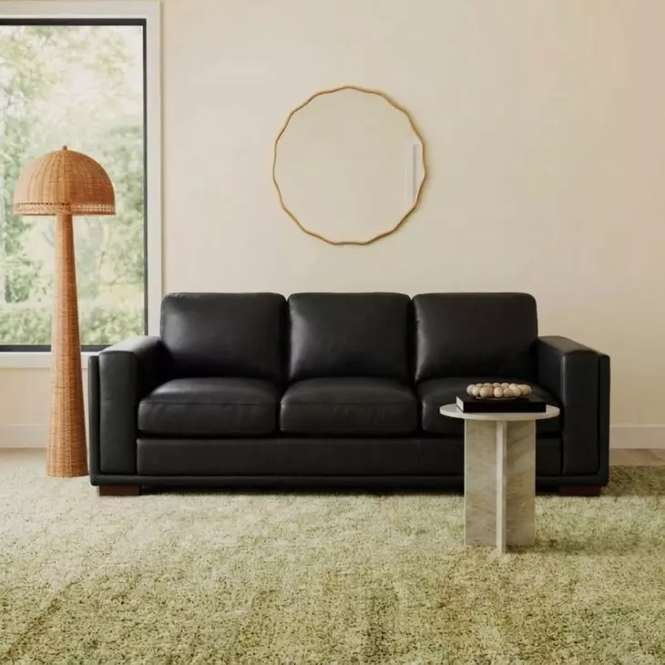 Luca Black Leather Living Room Set