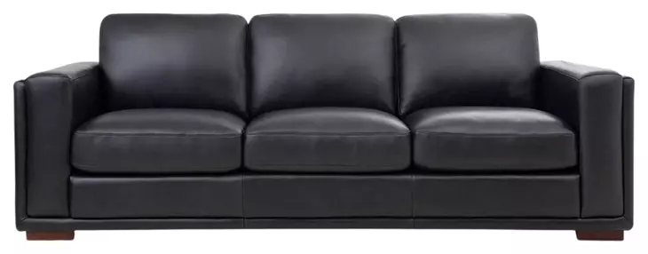 Lorenzo Black Leather 103" Sofa