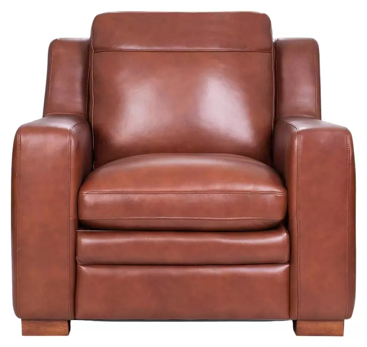 Ellery Brown Auburn Leather Upholstered Accent Chair