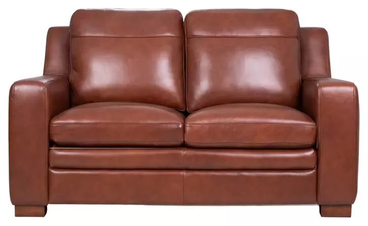 Ellery Brown Auburn Leather 66" Loveseat
