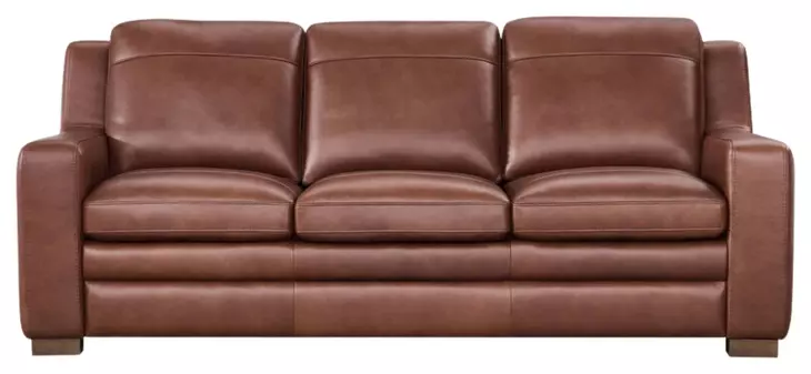 Ellery Brown Auburn Leather 90" Sofa