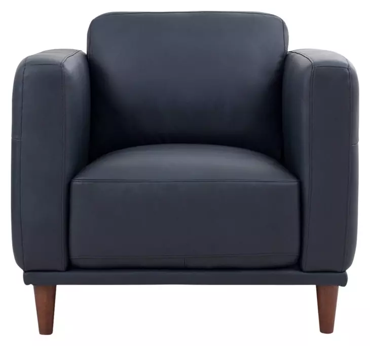 Beckett Midnight Blue Leather Upholstered Accent Chair