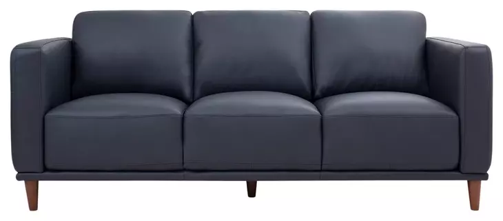 Beckett Midnight Blue Leather 89" Sofa