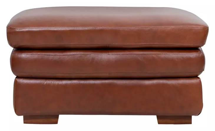 Tatum Brown Leather Upholstered Rectangular Ottoman