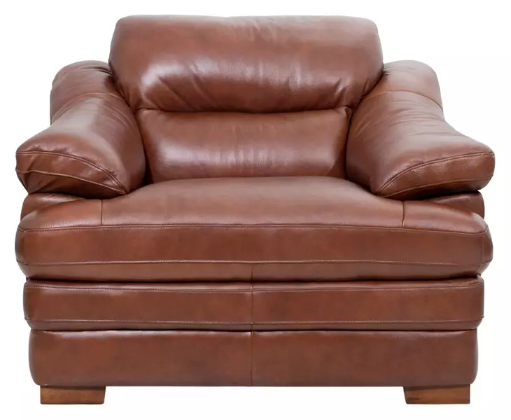 Tatum Brown Leather Upholstered Accent Chair