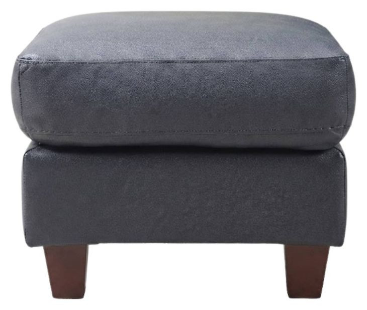 Traverse Ocean Blue Leather Upholstered Rectangular Ottoman