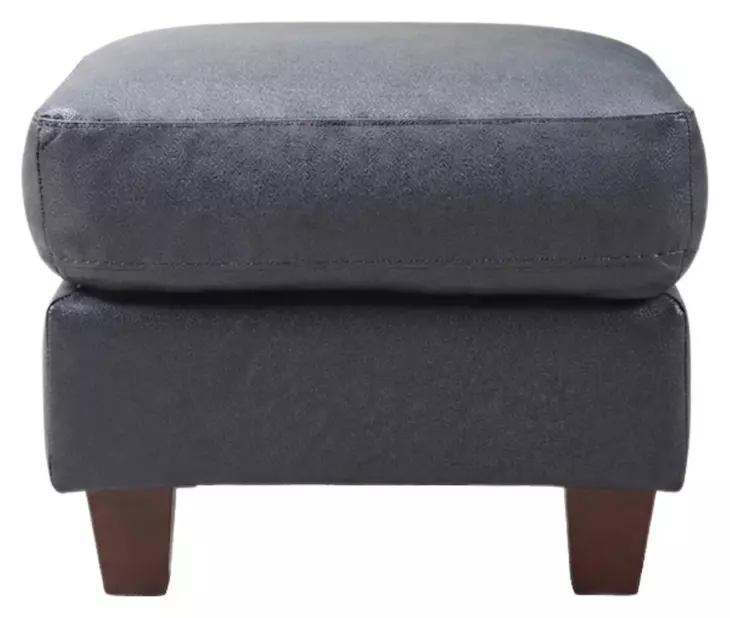 Traverse Ocean Blue Leather Upholstered Rectangular Ottoman