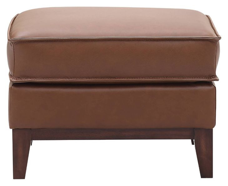 Weston Highland Saddle Leather Upholstered Rectangular Ottoman