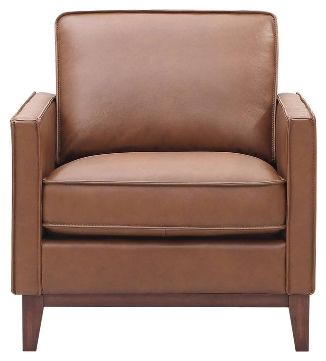 Weston Highland Saddle Leather Upholstered Accent Chair