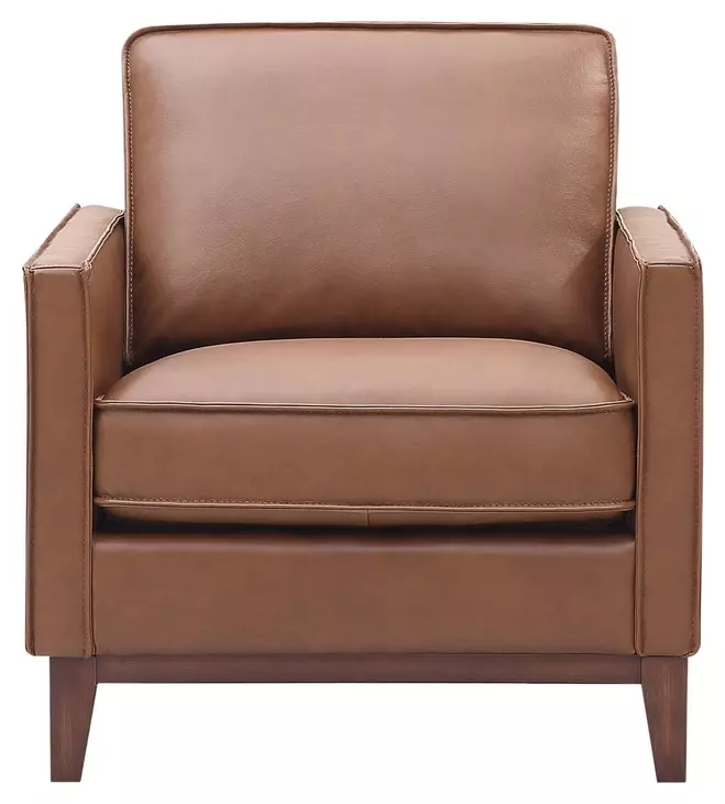 Weston Highland Saddle Leather Upholstered Accent Chair