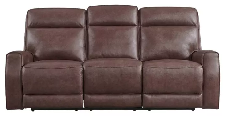 Sydney Brown Heritage Leather 84" Zero Gravity Power Reclining Sofa with Power Headrest and USB Charging
