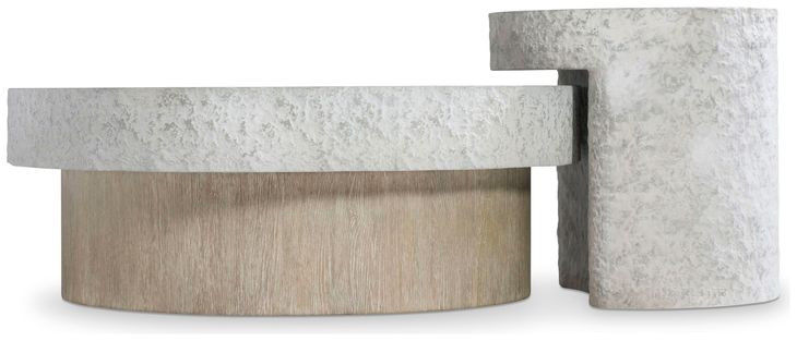 Pincio Millstone and Trevin Round Faux Stone Top Cocktail Table