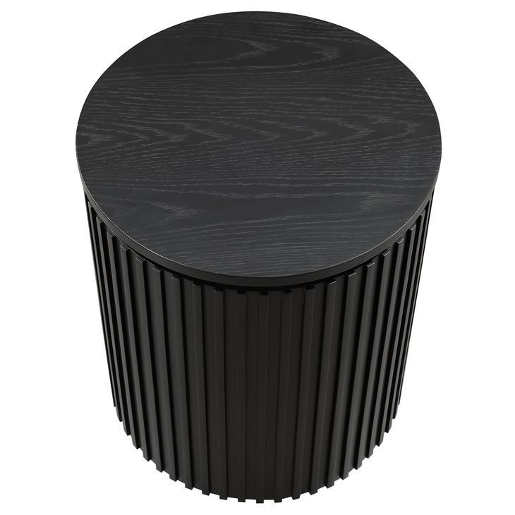 Colvin Black Round Ocassional Table with Casters