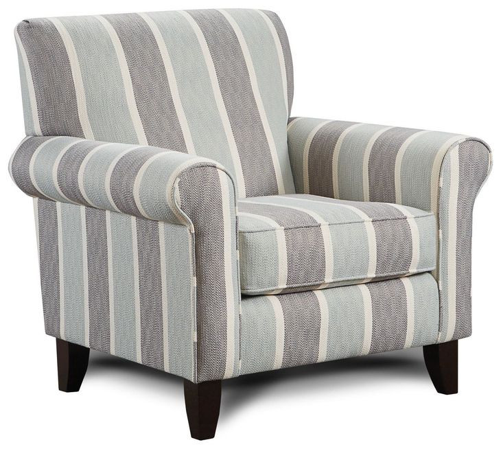 Grande Mist Blue and Gray Upholstered Accent Chair