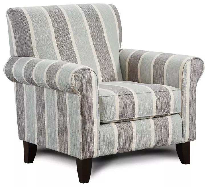 Grande Mist Gray and Blue Upholstered Accent Chair
