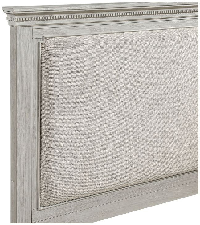 Silver Sands Gray King Upholstered Panel Bed