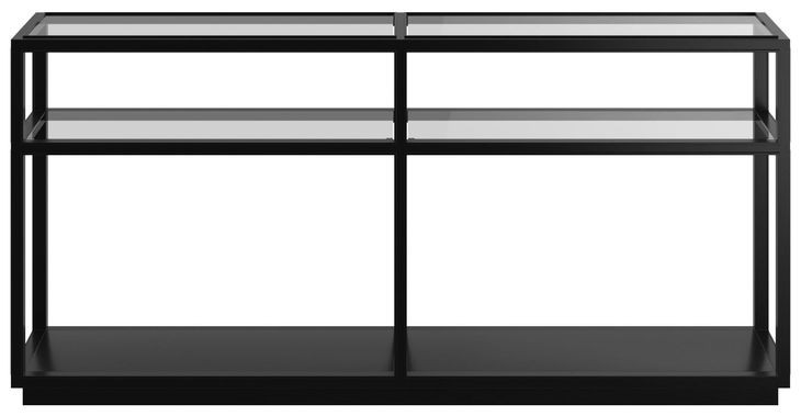 Glaze Onyx Rectangular Glass Top Console Table