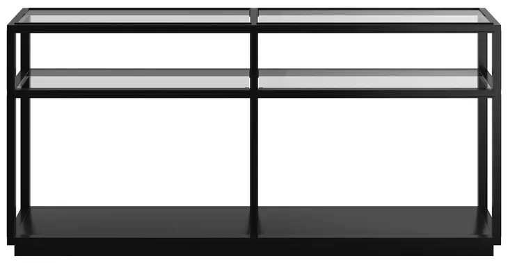 Glaze Onyx Rectangular Glass Top Console Table