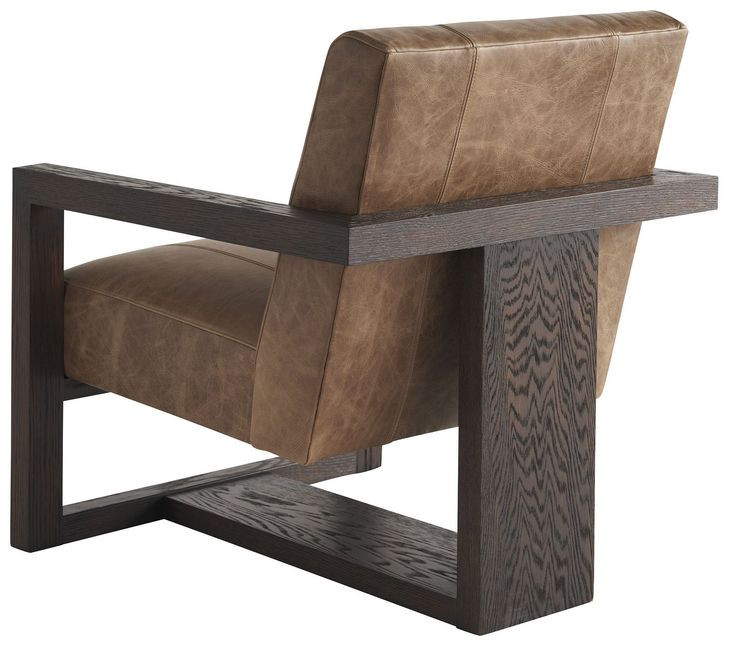 Sunset Key Flanders Brown Leather Upholstered Accent Chair