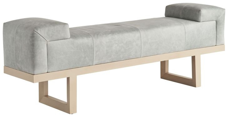 Sunset Key Abbott Gray Leather Upholstered 62" Bed Bench