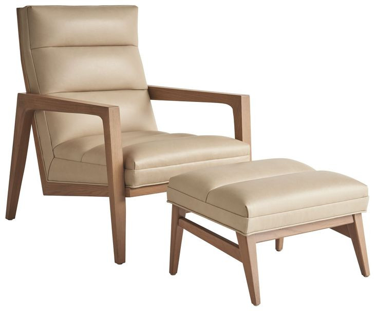 Sunset Key Hayley Beige Leather Upholstered Rectangular Ottoman