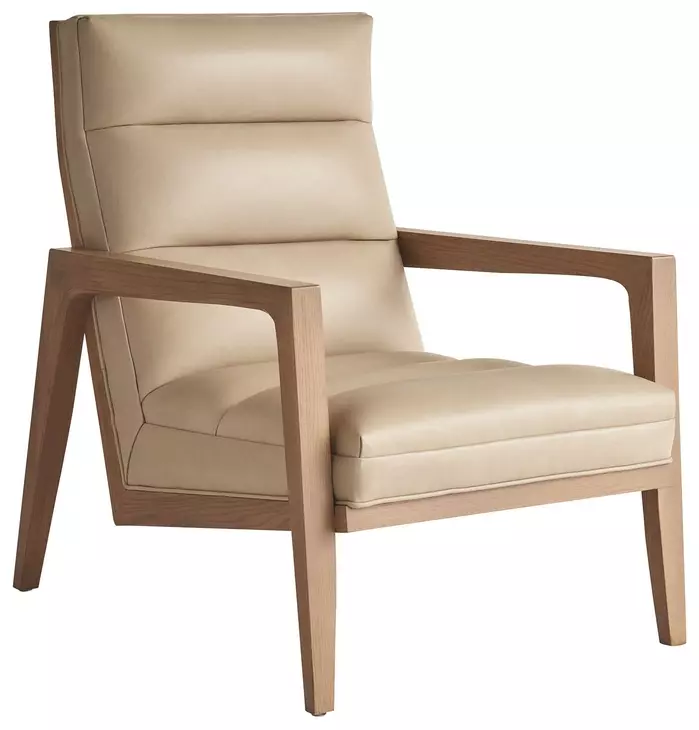 Sunset Key Hayley Beige Leather Upholstered Accent Chair