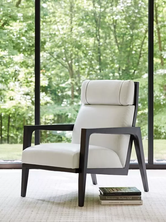 Palm Desert White Leather Upholstered Covina Accent Chair