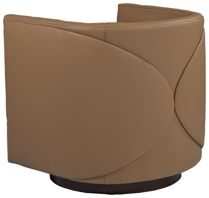 Ingrid Tan Leather Upholstered Swivel Chair