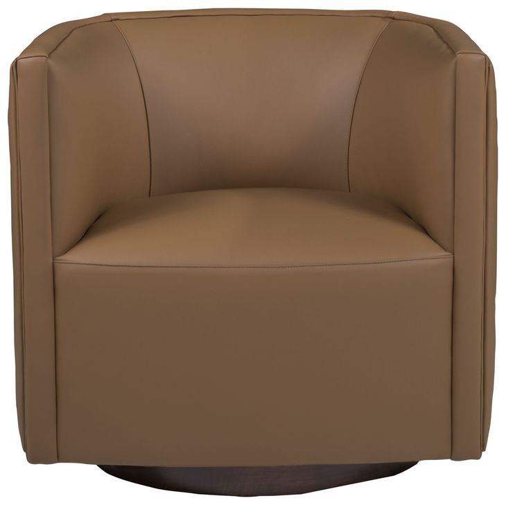 Ingrid Tan Leather Upholstered Swivel Chair