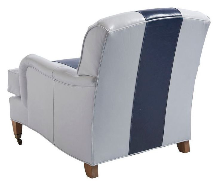 Sydney Blue and Gray Leather Upholstered Chair