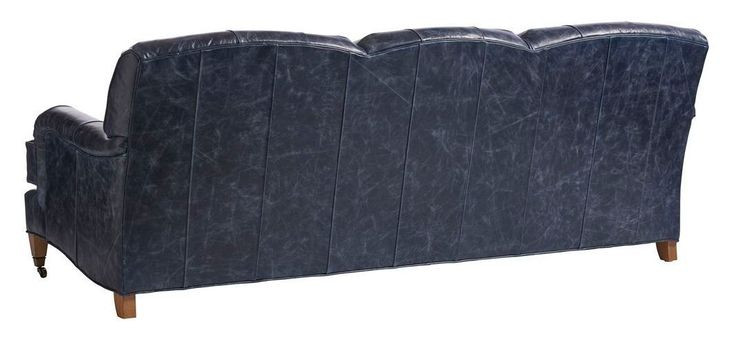 Sydney Blue Leather Upholstered Sofa