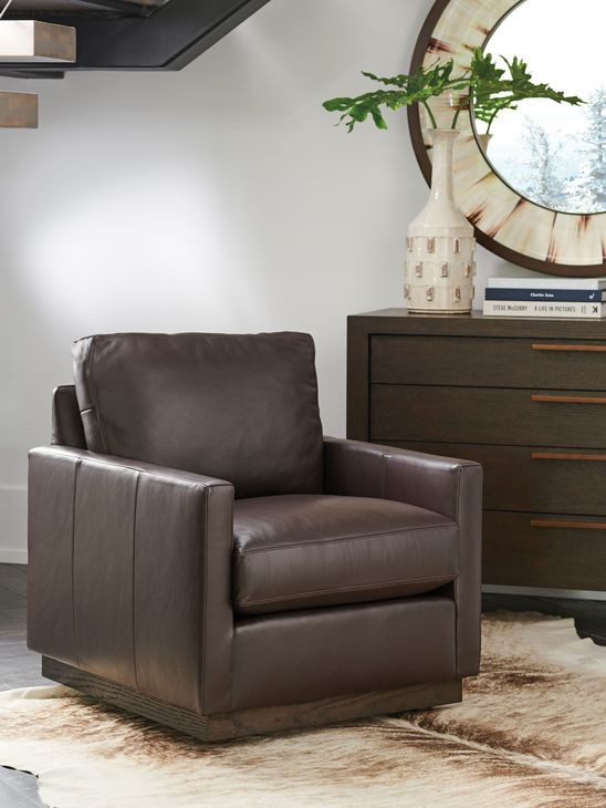 Meadow View Brown Leather Upholstered Chair