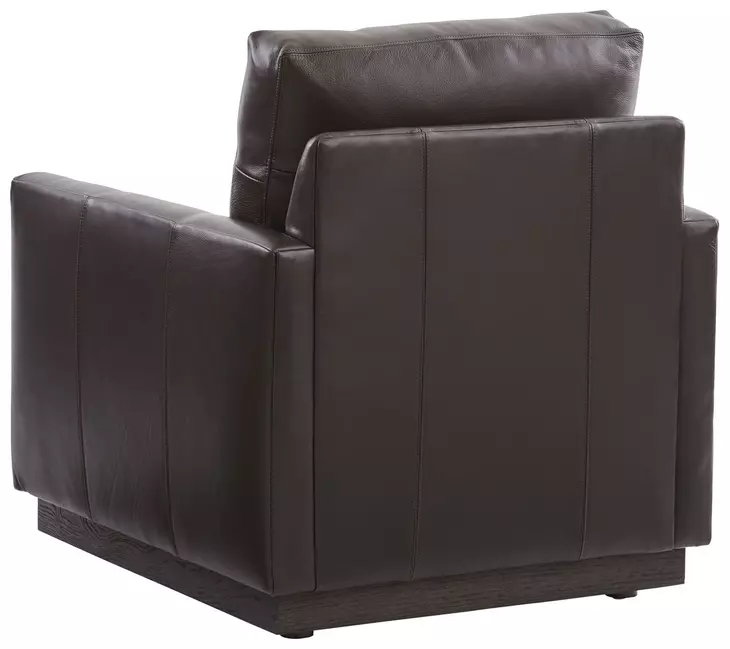 Meadow View Brown Leather Upholstered Swivel Accent Chair by Barclay Butera