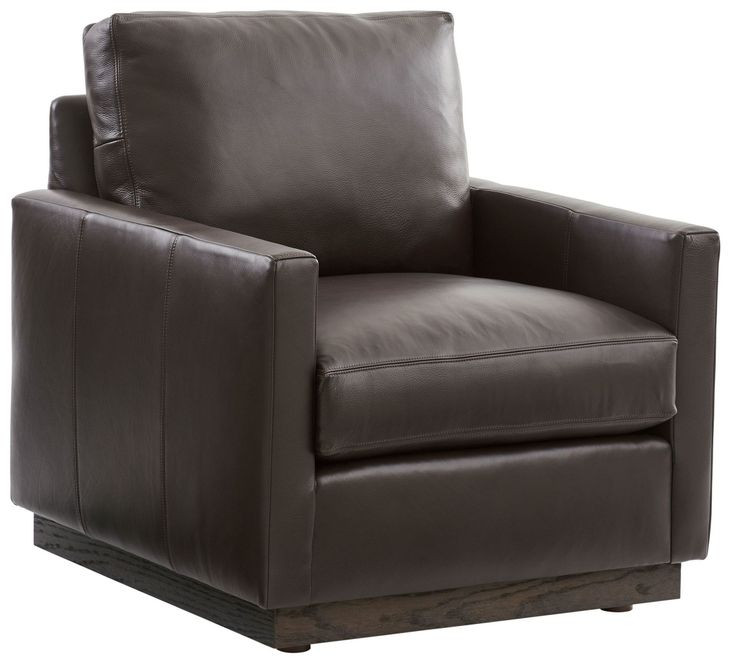 Meadow View Brown Leather Upholstered Swivel Chair