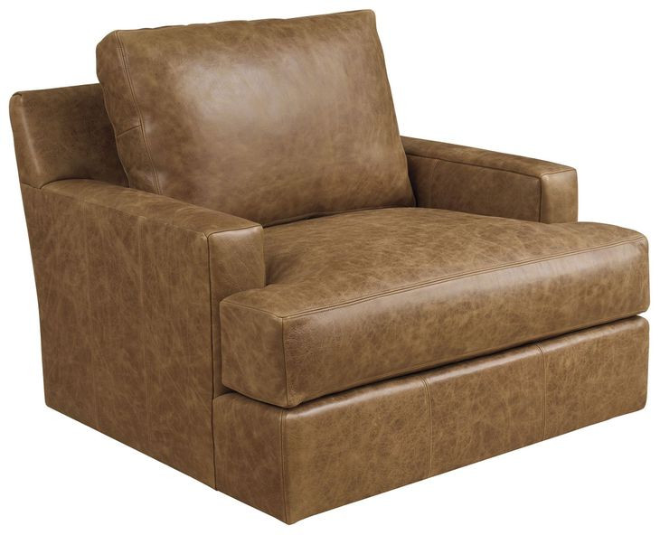 Millington Brown Leather Upholstered Accent Chair by Barclay Butera