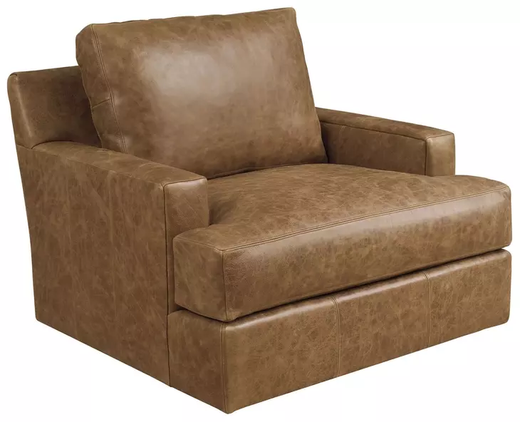 Millington Brown Leather Upholstered Accent Chair by Barclay Butera