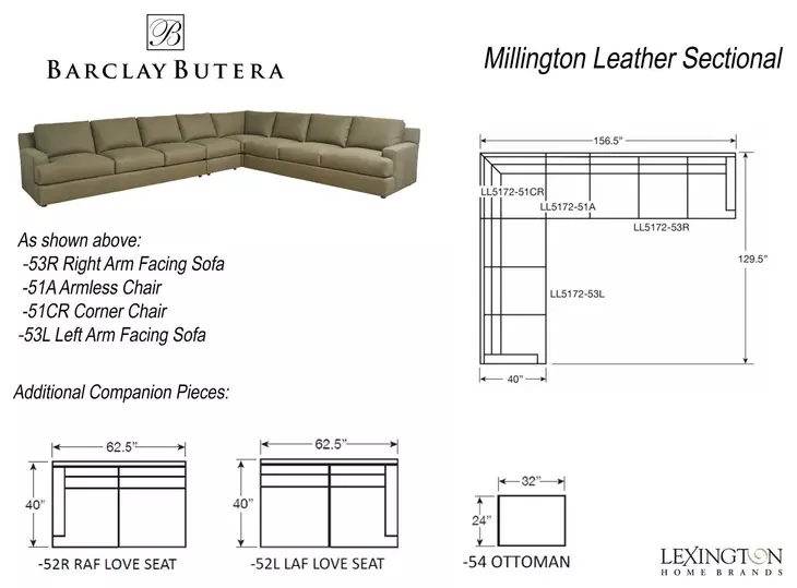 Millington Green Leather 4 Piece Modular Sectional by Barclay Butera