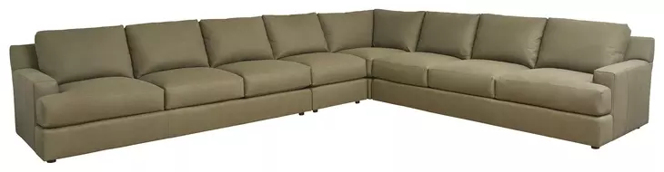 Millington Green Leather 4 Piece Modular Sectional by Barclay Butera