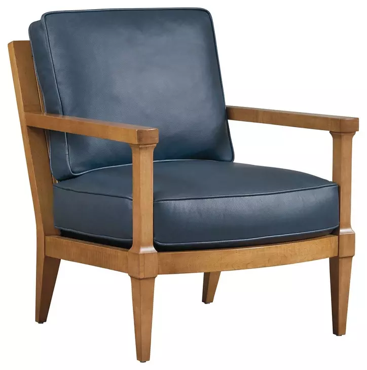 Splashes Blue Leather Upholstered Chair