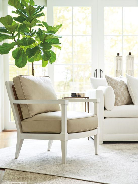 Splashes Beige Leather Upholstered Chair